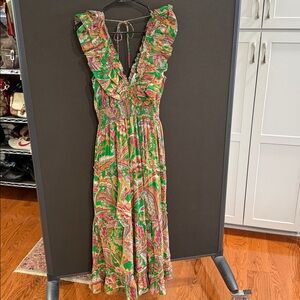 House of Harlow 1960 Open Tie Back Maxi Dress Boho M
